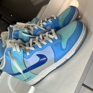 Nike Air Jordans “I Got Next” Holographic Blue and White High Tops Womens